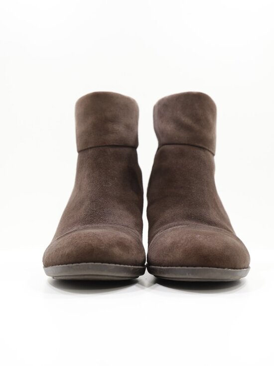 Clarks Enfield Tess Brown Suede 3" Block Heel Ankle Booties - 9.5 - Picture 2 of 7